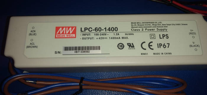 Блок живлення драйвер Mean Well 60W 9~42V 1400mA IP67 LPC-60-1400 (ID ...