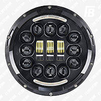 Фара FB-HL-7IN-90BL головного света светодиодная (светодиодная LED) с ДХО и поворотником, Ø7 дюймов, 12 В,