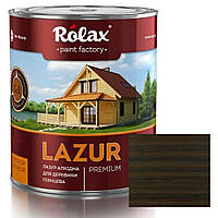 Лазурь для древесины Rolax LAZUR Premium алкидная глянцевая № 114 эбен (черное дерево) 0.75 л