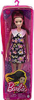 Лялька Барбі Модниця брюнетка в платті з квітами Barbie Fashionistas Doll Mattel HBV19