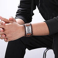 Мужской кожаный браслет-талисман в викканском стиле «Триединая Богиня» 27*3,6 см LIKGREAT