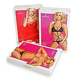 Боди Obsessive Rougebelle crotchless Teddy red S/M, фото 4