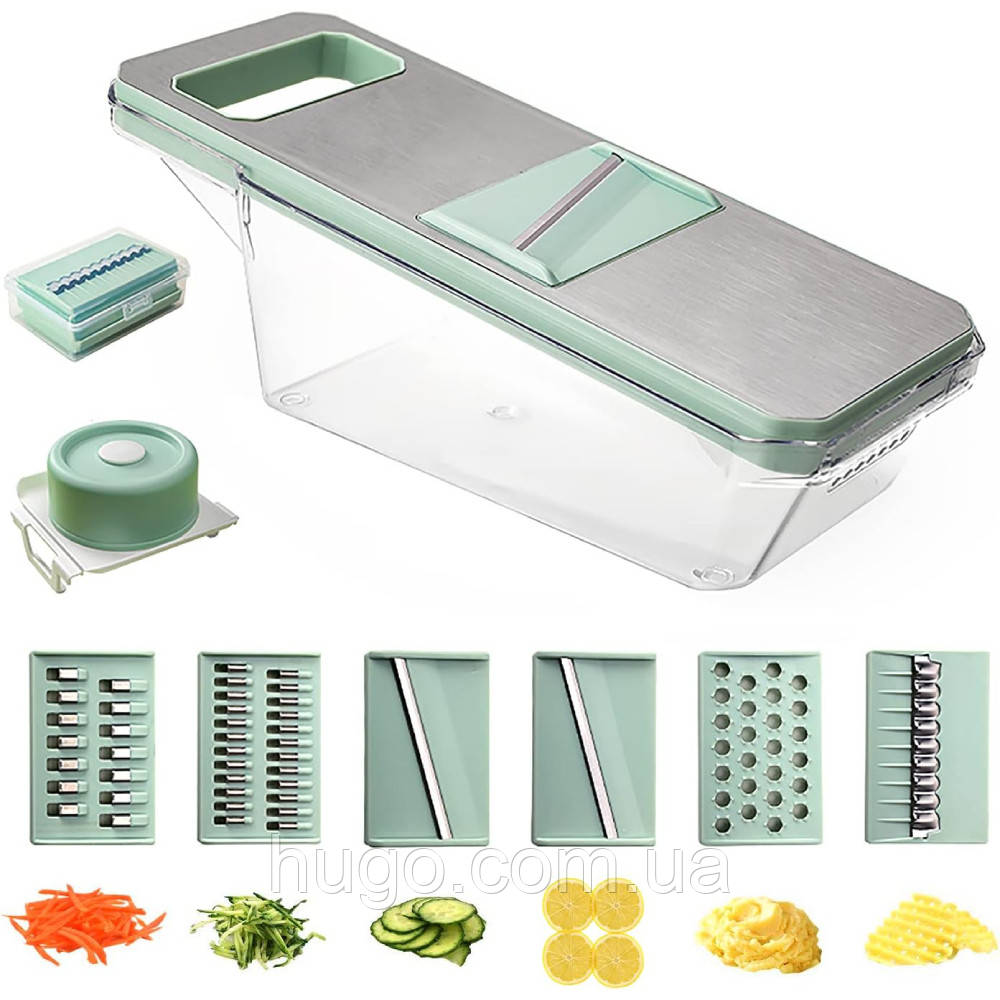Багатофункціональна овочерізка 6в1 Vegetbale cutter, з контейнером / Універсальна терка для овочів
