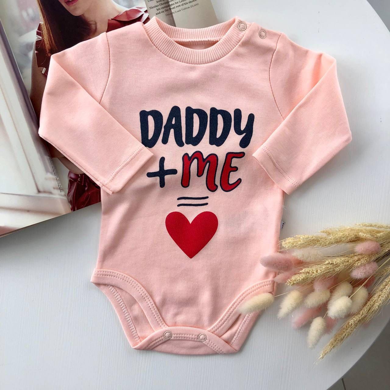 Боді "Daddy" Персикове 3884 170, Puan baby, Персикове, Для дівчаток, Весна Осінь, 0/3 мліс.