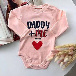 Боді "Daddy" Персикове 3884 170, Puan baby, Персикове, Для дівчаток, Весна Осінь, 0/3 мліс.