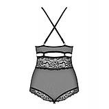 Боди Obsessive 838-TED-1 Teddy opencrotch black S/M, фото 5