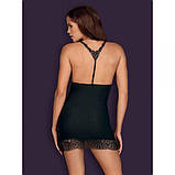 Cорочка Obsessive Chiccanta chemise & thong black S/M, фото 4