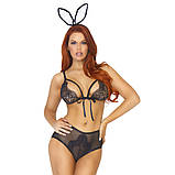 Комплект спідньої білизни Leg Avenue Bunny Black O/S, фото 3