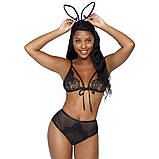 Комплект спідньої білизни Leg Avenue Bunny Black O/S, фото 5