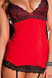 ПЕНЬЮАР 2PC HOLLYWOOD CHEMISE & G-STRING SET RED, S/M, фото 3