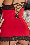 ПЕНЬЮАР 2PC HOLLYWOOD CHEMISE & G-STRING SET RED, S/M, фото 4