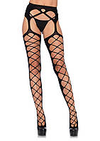 Чулки Leg Avenue Leg Avenue Diamond Net Opaque Black