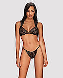 Комплект мереживної білизни Obsessive Elisetta set Black S/M, фото 3