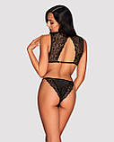 Комплект мереживної білизни Obsessive Elisetta set Black S/M, фото 4
