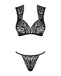 Комплект мереживної білизни Obsessive Elisetta set Black S/M, фото 5