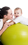 М'яч для фітнесу (фітбол для вагітних, для новонароджених, для занять із немовлятами) 75 см Profit Ball Червоний, фото 3