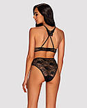 Комплект ажурний Obsessive Kokietta set Black S/M, фото 5