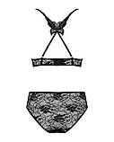 Комплект ажурний Obsessive Kokietta set Black S/M, фото 9