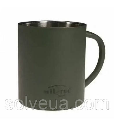 Термокружка армійська Mil-Tec з подвійними стінками 300ml. Olive 14603000.solve, фото 1