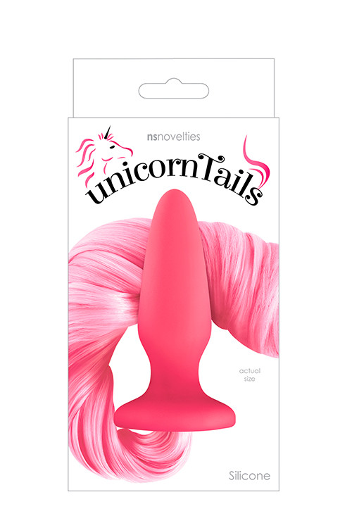 Анальна пробка з хвостом поні, Unicorn Tails, NS Novelties pink