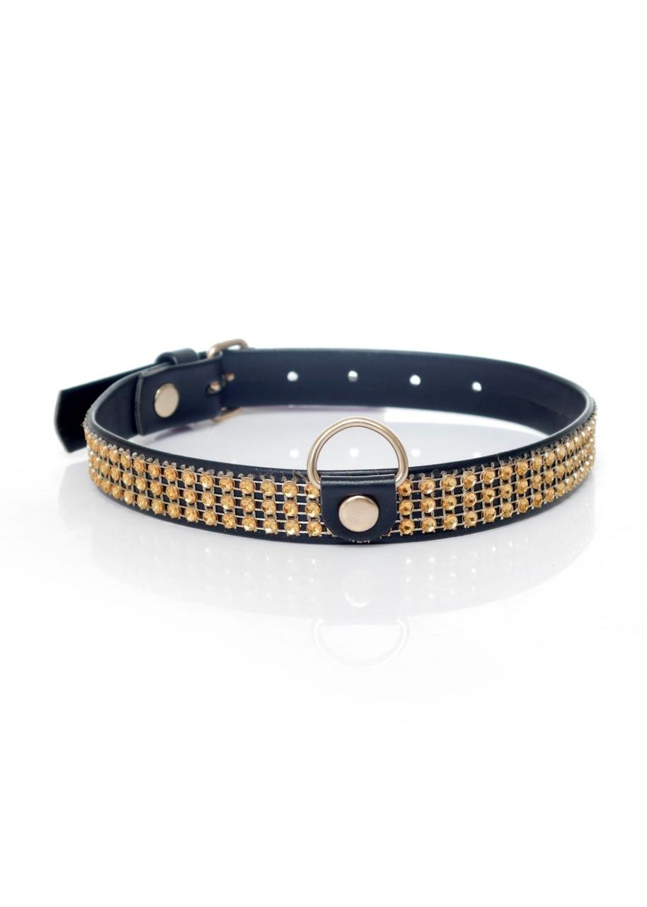 Нашийник Collar with crystals 2 cm gold