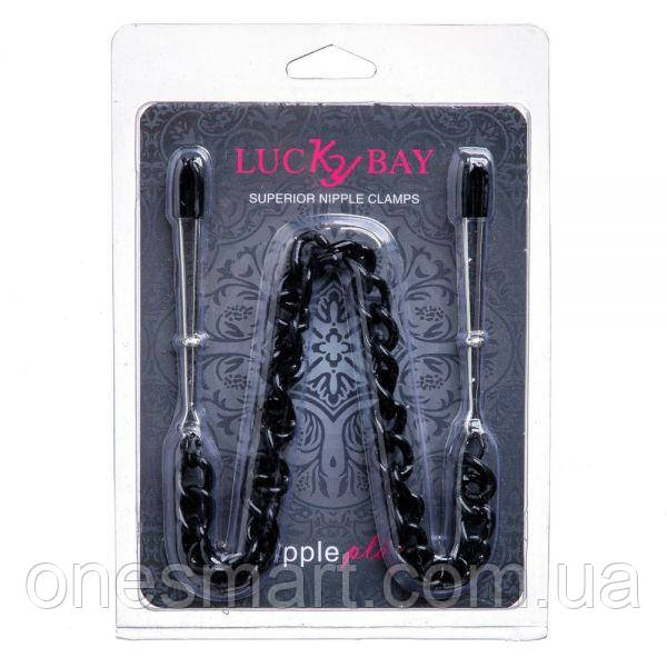 Затискачі на соски Nipple play пинцет Chain Heavy Metall black