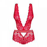 Боди Obsessive 853-TED-3 teddy red S/M, фото 6