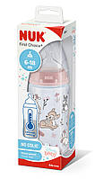 Бутылочка FirstChoice BEMBI пластик 300 мл NUK / соска р.М силиконовая 6-18 месяцев / температурный контроль