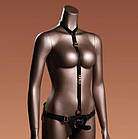 Страпон із нереалістичним фаллоімітатором M UPKO, з нашийником, чорний