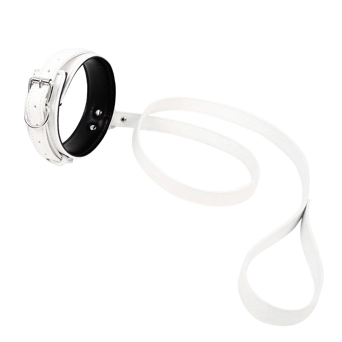 Нашийник із повідцем DS Fetish Collar with leash white