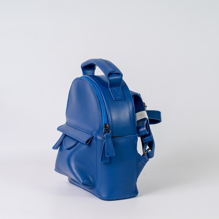 Мини рюкзак синий городской женский повседневный, Молодежный маленький яркий рюкзак на плечо синего цвета - фото 4 - id-p547876043