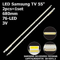 LED подсветка Samsung TV 55" Samsung 2012SVS55 3D 7032NNB LEFT76+RIGHT76 REV1.3 BN96-21470A BN96-214 2шт.