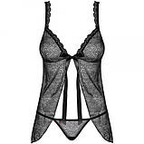 Бебідолл Obsessive 877-BAB-1 babydoll & thong L/XL, фото 6