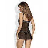 Бебідолл Obsessive 877-BAB-1 babydoll & thong L/XL, фото 7