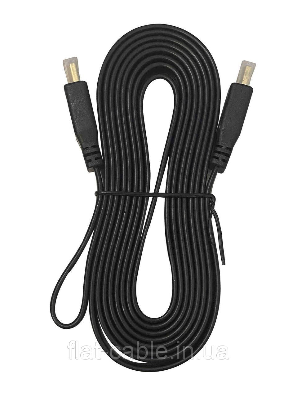 Кабель HDMI - HDMI 1.4 V Flat 3m Чорний