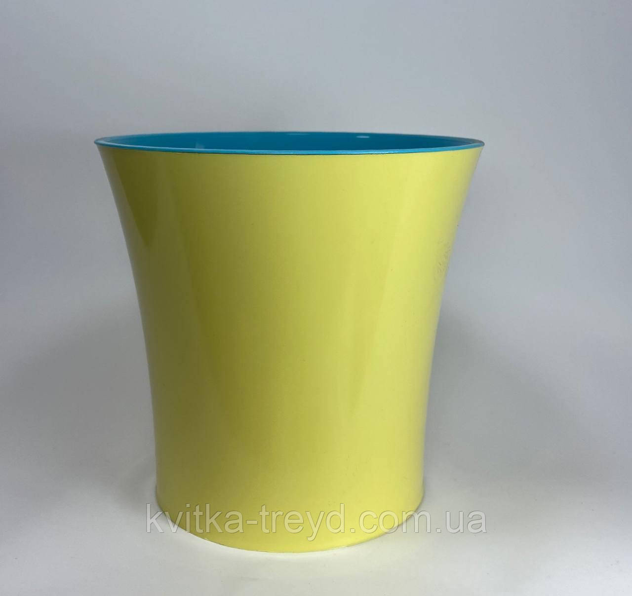 Квітковий горщик Arte New 1,2 L желтый - голубой, фото 1