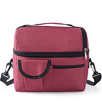 Переносна Термосумка для обідів (25*23*16см), Бордовий