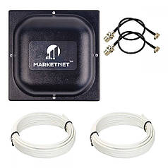 Панельна 4G антена MARKETNET T800 MIMO 900/1800/2100/2600 МГц для посилення сигналу стільникового зв'язку та інтернету
