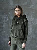 Женское худи GARD VELOUR OVERSIZE с вышитым логотипом 1/22 M-L хаки 4869