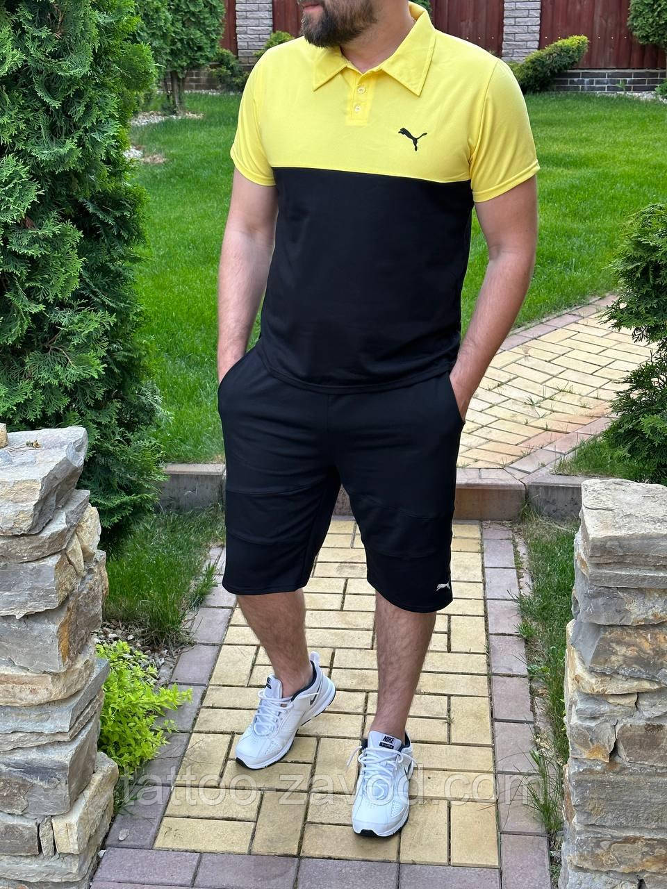 Чоловічий комплект шорти та футболка поло S, M, L, XL, фото 1