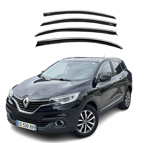 Дефлектори на вікна з Хром Молдингом Renault Kadjar 2015-2022 кросовер/ Позашляховик