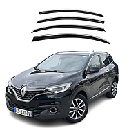 Дефлекторы на окна с Хром Молдингом Renault Kadjar 2015-2022 Кроссовер \ Внедорожник