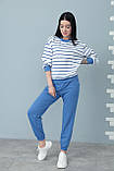📌 Жіночий костюм демісезонний в смужку, спортивний стиль | Набір Світшот смугастий + штани (брюки) | Норма, фото 5