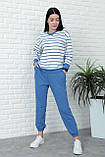 📌 Жіночий костюм демісезонний в смужку, спортивний стиль | Набір Світшот смугастий + штани (брюки) | Норма, фото 10
