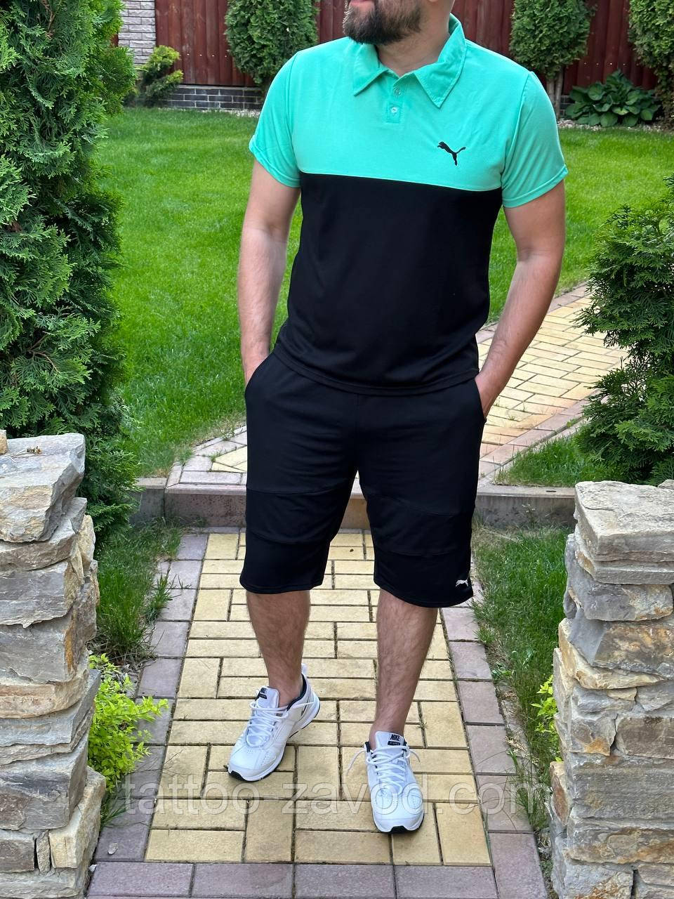 Чоловічий літній костюм шорти та футболка поло S, M, L, XL