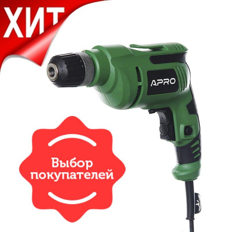 Дриль ТМ "АПРО" 600 К для роботи з металом та пластиком, деревом і дерев'яним стружковим плитам, цеглу