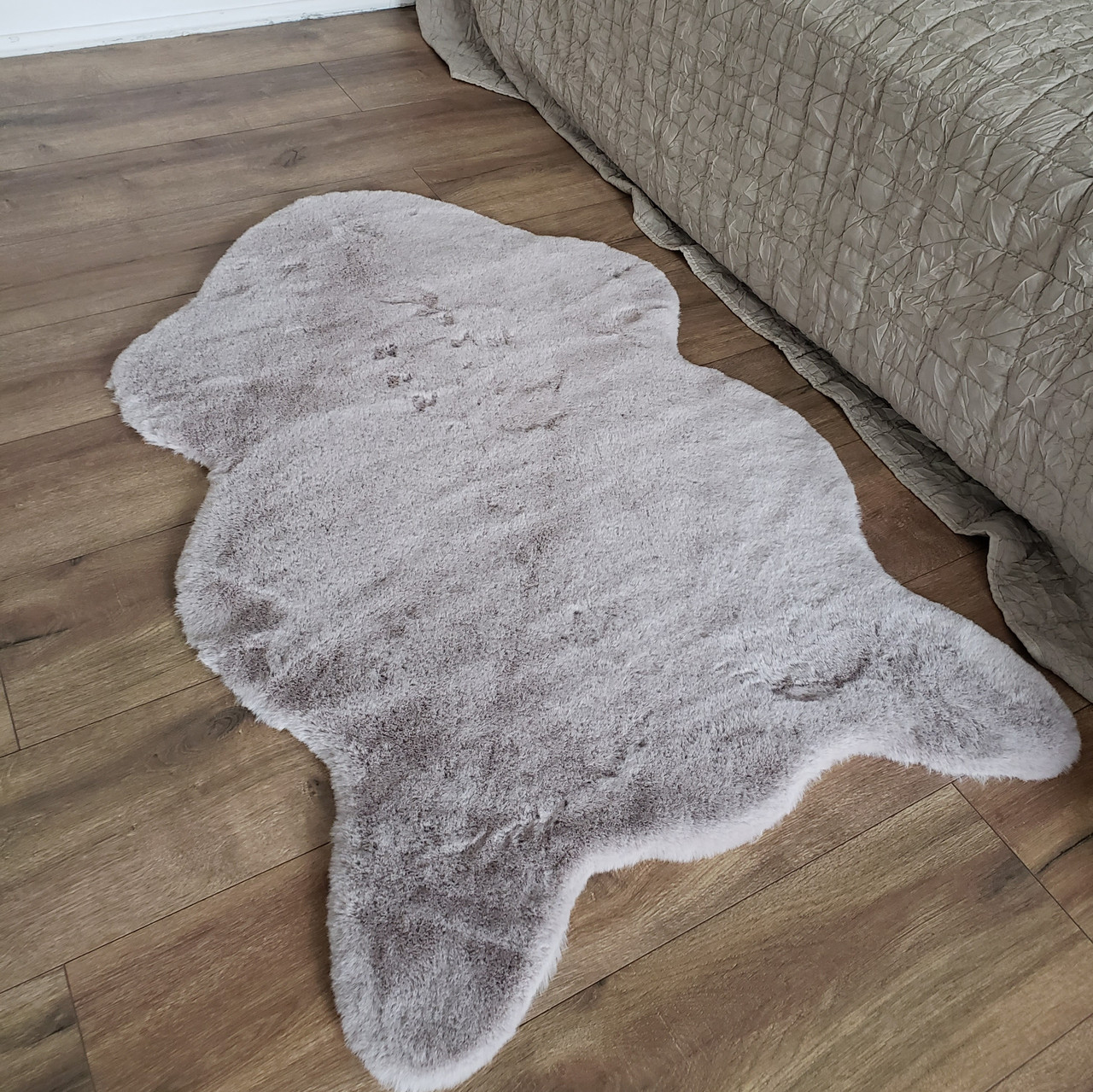 Килимок на резиновій основі в формі шкірки світло-сірий, фото 1