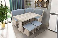 Кухонный комплект уголок + стол + 2 табурета Микс мебель Гармония трюфель/серый