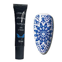 Гелева фарба для стемпінгу та дизайну нігтів Lilly Beaute №08, синій, 10 мл