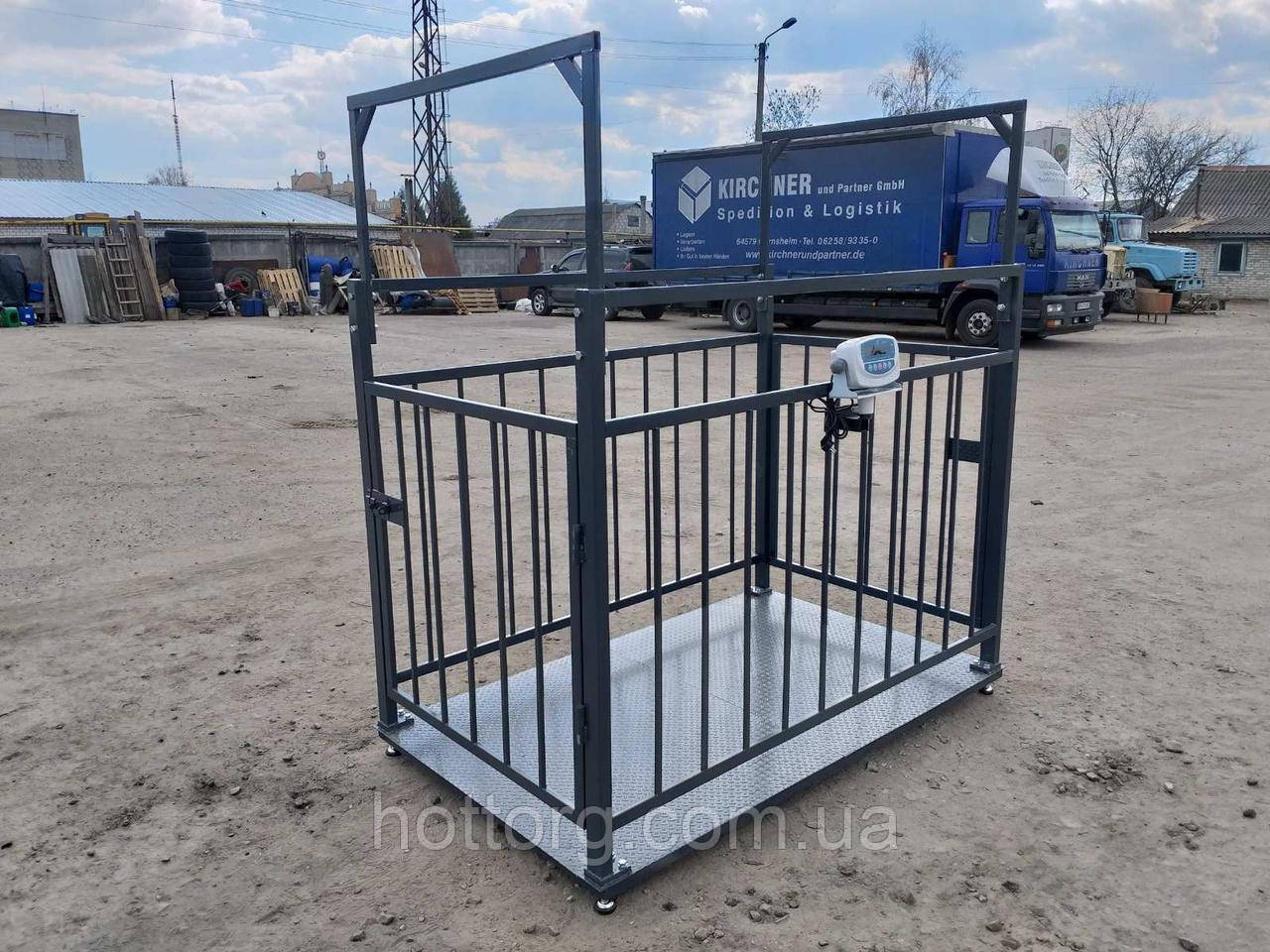 Ваги для зважування тварин, ВРХ, свиней VTP-G-1220 1250х2000 мм з огорожею 1500 мм (500 кг 1000 кг 2000 кг)
